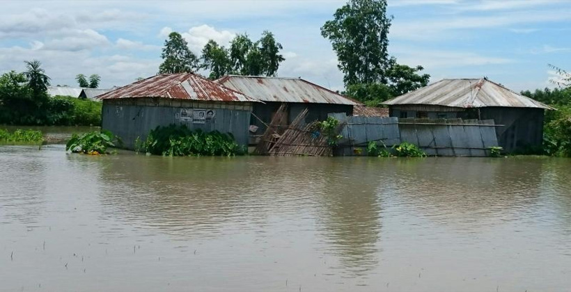 রংপুরে বন্যার পানি কমছে, বাড়ছে দুর্ভোগ; চরাঞ্চলে যোগাযোগ বিচ্ছিন্ন