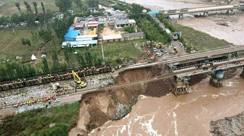 চীনে ভারি বৃষ্টি ও বন্যা