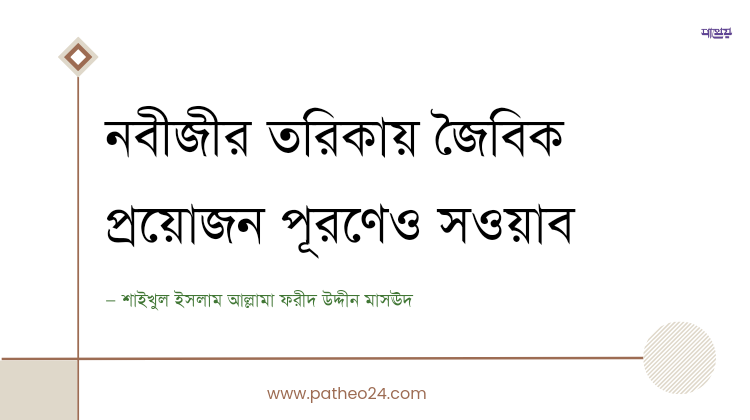 নবীজীর তরিকায় জৈবিক প্রয়োজন পূরণেও সওয়াব : আল্লামা মাসঊদ