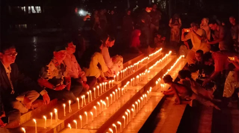 ফিলিস্তিনে নারী-শিশু হত্যার প্রতিবাদে মোমবাতি প্রজ্বলন
