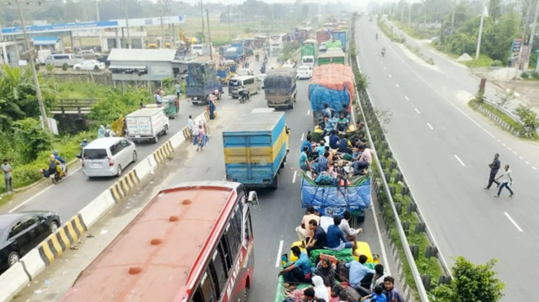 যমুনা সেতু মহাসড়কে ২২ কিলোমিটার যানজট