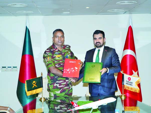 সেনাবাহিনী ও টার্কিস এয়ারলাইন্সের সমঝোতা স্মারক স্বাক্ষর