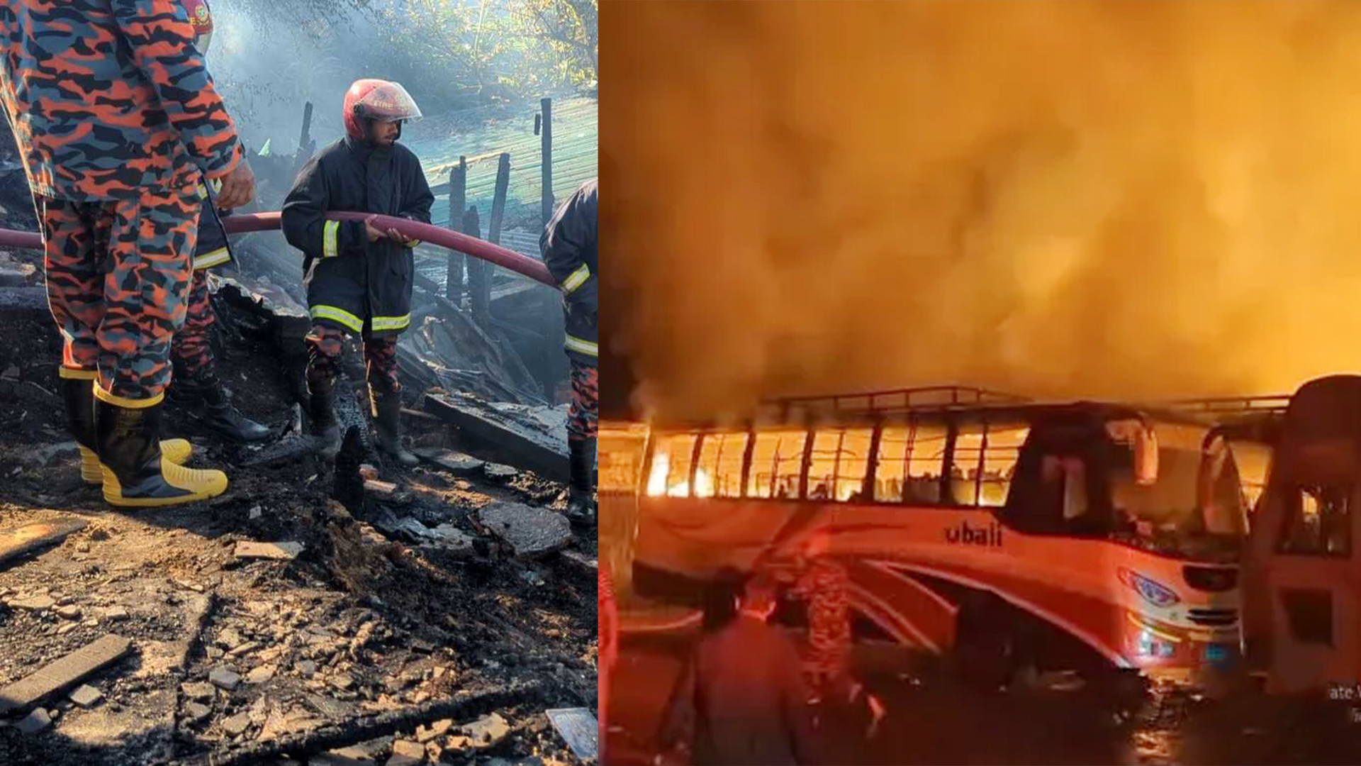 মশার কয়েলের আগুনে রাঙ্গামাটিতে পুড়ল ৩ বাস